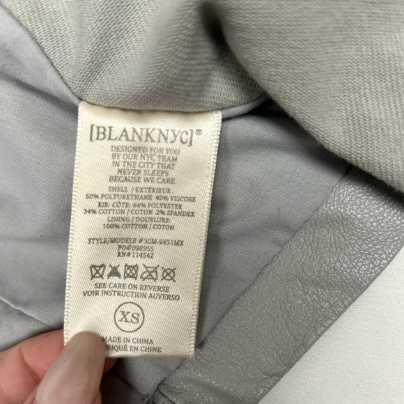 Blank NYC Faux Leather Cotton Moto Jacket Zip Stretch XS​ - Picture 8 of 9